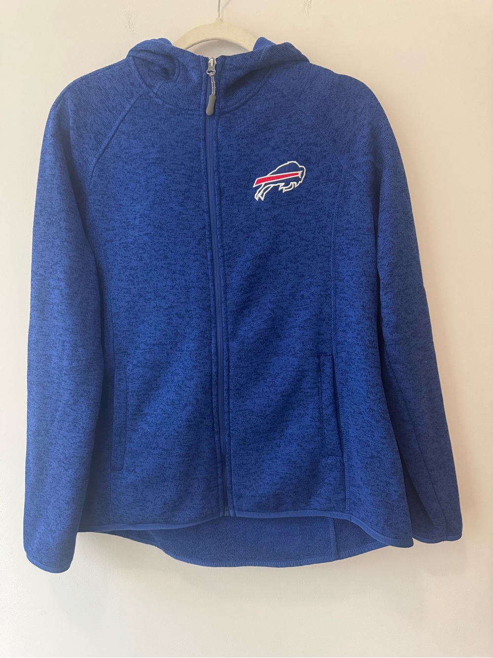 Buffalo Bills Blue zip up Hooded Sweater NFL Team Apparel Football women sz L